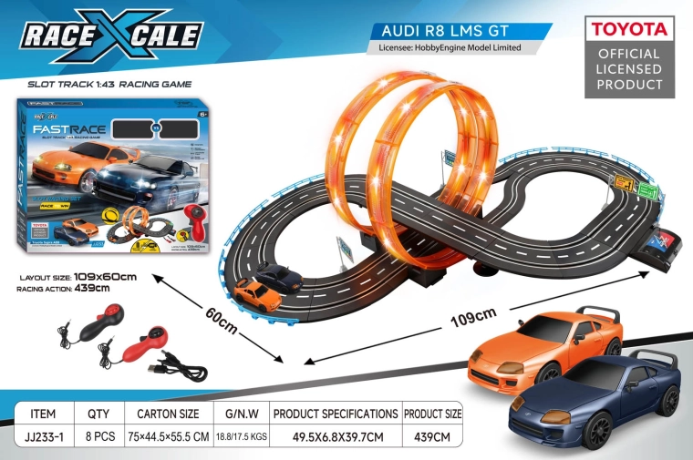 Circuit de course télécommandé Toyota 1:43, 152 × 73 cm