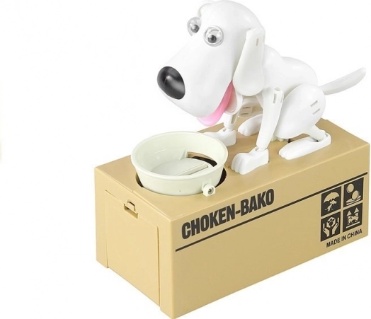 Tirelire chien blanche