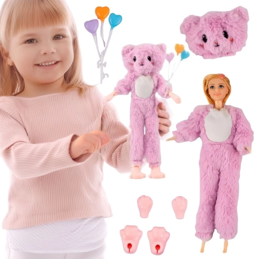 Poupée WOOPIE en costume d’ourson de fête foraine