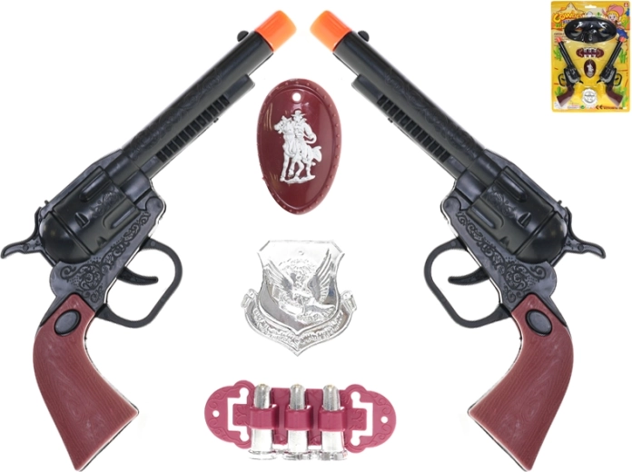 Set de pistolets de cow-boy 2 pcs 20 cm avec accessoires