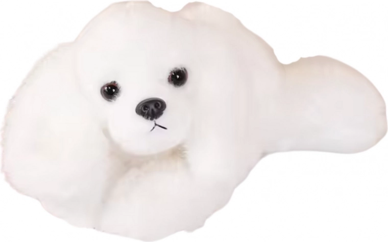 Chien en peluche Bichon maltais aux pattes lestées blanc 30 cm
