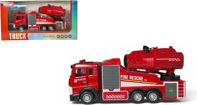 Camion de pompiers avec canon à eau, lumière et son