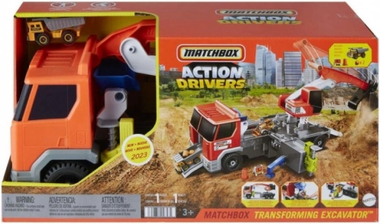 Ensemble de véhicules Matchbox camion-benne avec pelleteuse