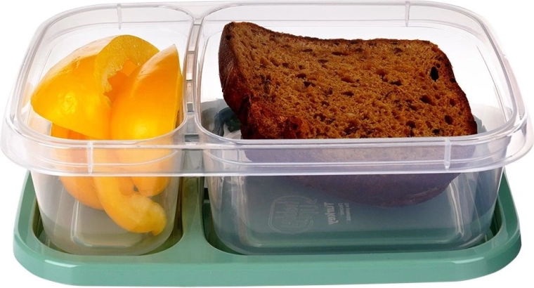 Deux compartiments séparés pour un déjeuner parfaitement organisé