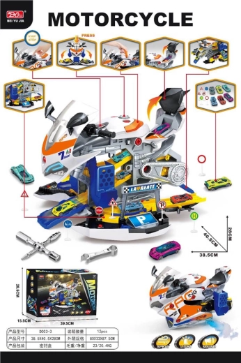 Garage moto avec parking pour enfants