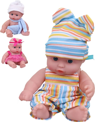 Poupon bébé MaDe en petite robe 17 cm, assorti - 1 pièce