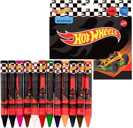 Jumbo crayons de cire Hot Wheels 12 couleurs - 1 pièce
