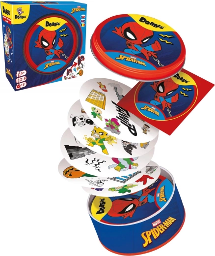 Asmodee Dobble Spider-Man – jeu de société d’observation dans une boîte en métal