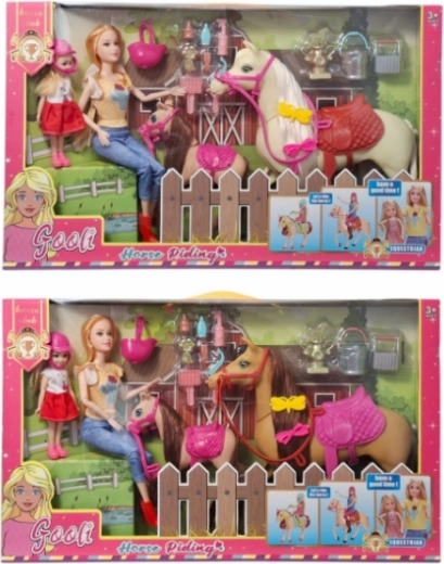 Poupées avec chevaux et accessoires