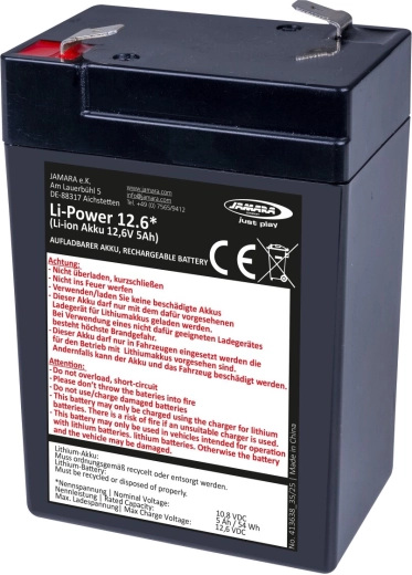 Batterie lithium-ion JAMARA Li-Power 12,6 pour véhicules électriques