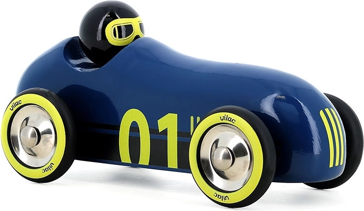 Vilac voiture en bois Old Sport Compet bleu foncé