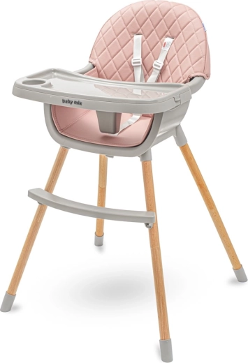 Chaise haute pour enfant Baby Mix Freja dusty pink