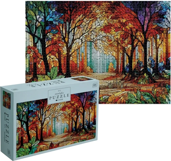 Interdruk puzzle Stained Glass : Forêt 2000 pièces