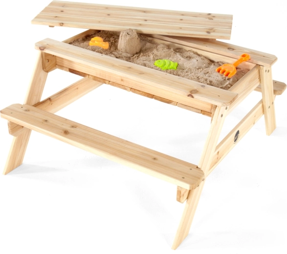 Table de pique-nique en bois 2 en 1 avec bac à sable
