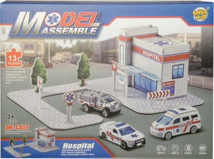 Jeu de construction hôpital avec petite voiture