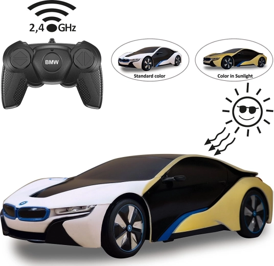 Voiture télécommandée BMW i8 1:24 avec effet photochromique UV