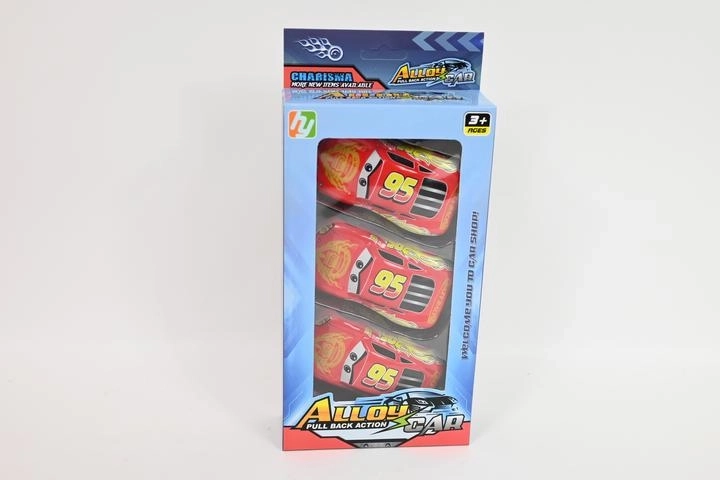 Lot de trois petites voitures rouges