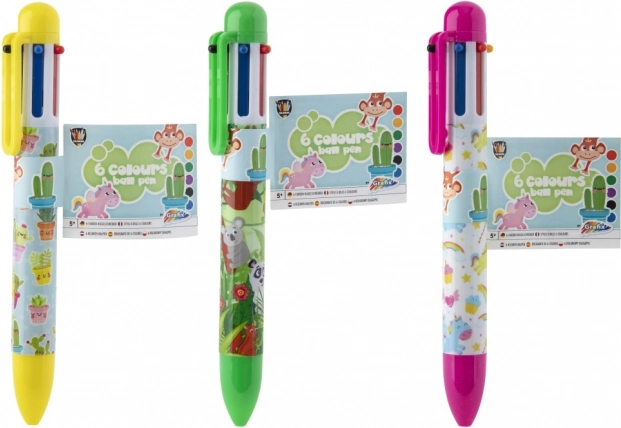 Stylo-bille à six couleurs