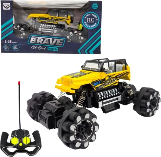 Voiture tout-terrain télécommandée Brave jaune - 1 pièce
