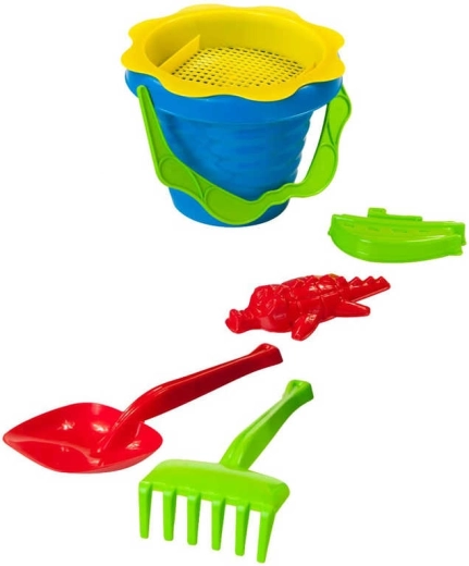 Set de sable pour bébé avec seau, tamis, moules et outils – 6 pièces