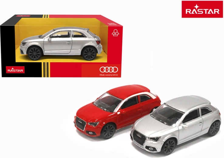 Petite voiture en métal Audi A1 RASTAR à l’échelle 1:43 rouge - 1 pièce