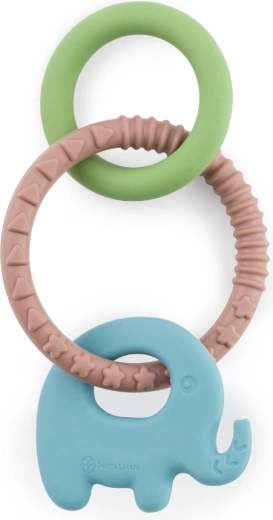 Anneau de dentition en silicone Petite&Mars Elefi Velvet Latte 0m+