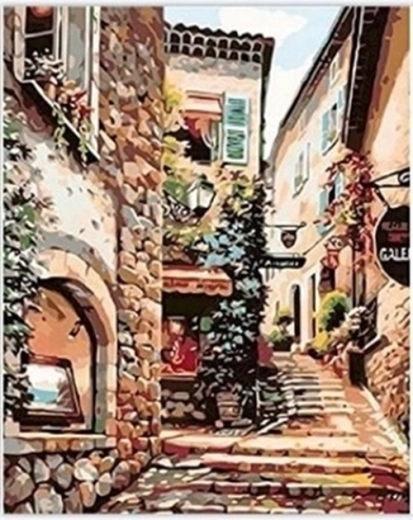 NORIMPEX Peinture par numéros Rue entre les maisons 40 × 50 cm