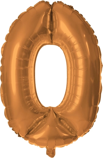Ballon en aluminium TORO chiffre 0, 30 cm, bronze