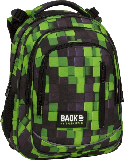 Sac à dos scolaire BackUP Metasphere vert-noir 24 l