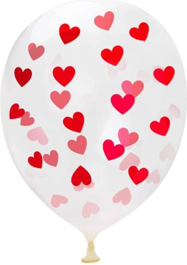 Ballons TORO 30 cm avec impression de cœurs, 5 pcs