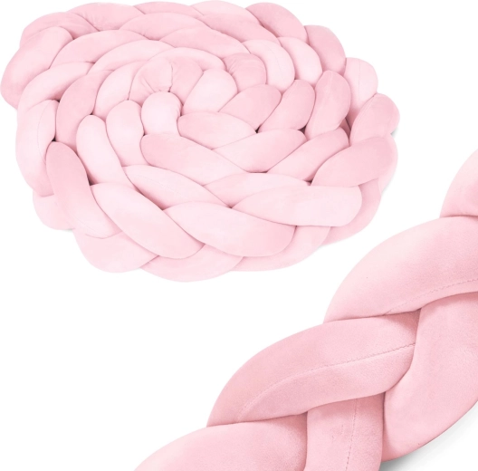 Tour de lit tressé Ricokids rose 3 m