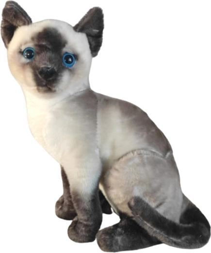 Chat siamois en peluche assis 30 cm
