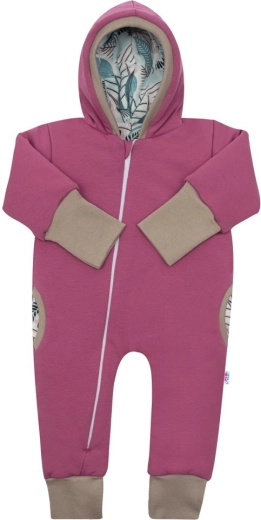 Combinaison de printemps doublée avec capuche New Baby Spring rose-violet
