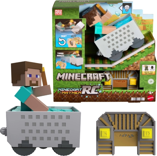 Wagonnet de mine RC Minecraft avec Steve