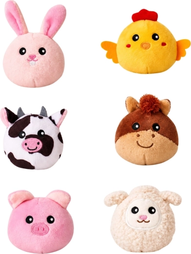 Six animaux en peluche