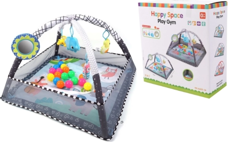 TinyMini Happy Space tapis éducatif 2-en-1 avec parc et balles