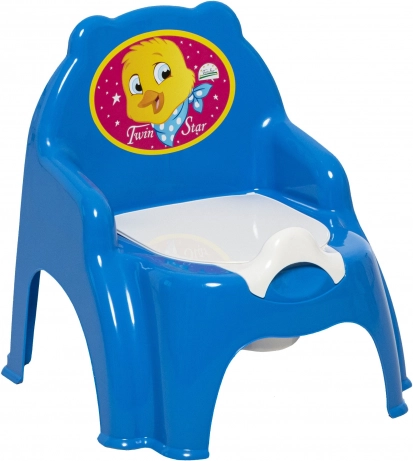 Pot d'apprentissage en forme de chaise bleu 35 cm