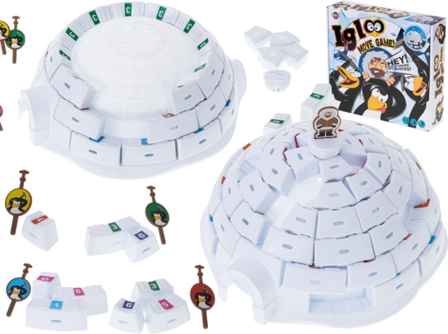 Jeu de société construis un igloo avec des pingouins