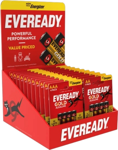 Présentoir de comptoir Energizer Eveready pour piles AA/AAA