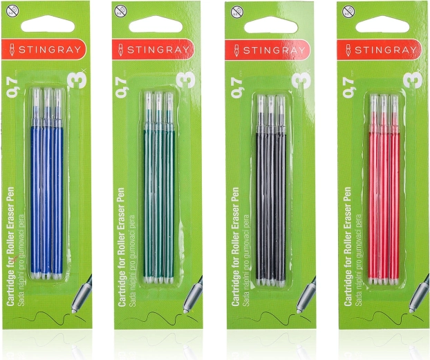 Recharges pour stylo effaçable 0,7 mm, assortiment de couleurs (3 pcs)
