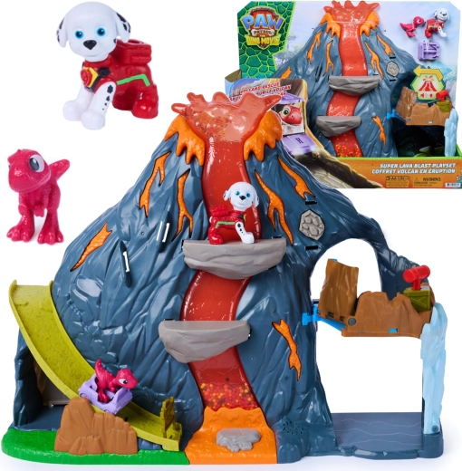 Spin Master Pat’ Patrouille : Le Film – dinosaures – volcan interactif Super Lava Blast avec lumières et sons