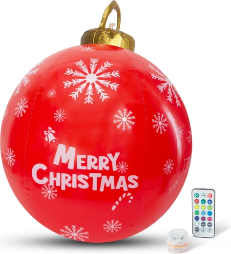 Boule décorative LED de Noël gonflable RGB 60 cm