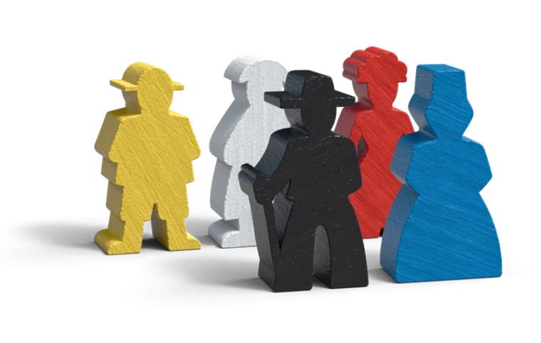 Figurines de joueurs lisibles et repérage clair dans le jeu