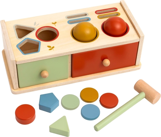 2Kids Toys jouet en bois à marteler et boîte à formes avec tiroirs