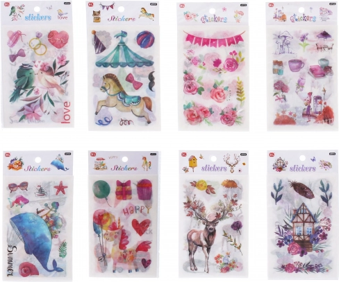 autocollants en papier mix de motifs 18,5 × 10 cm, 6 feuilles