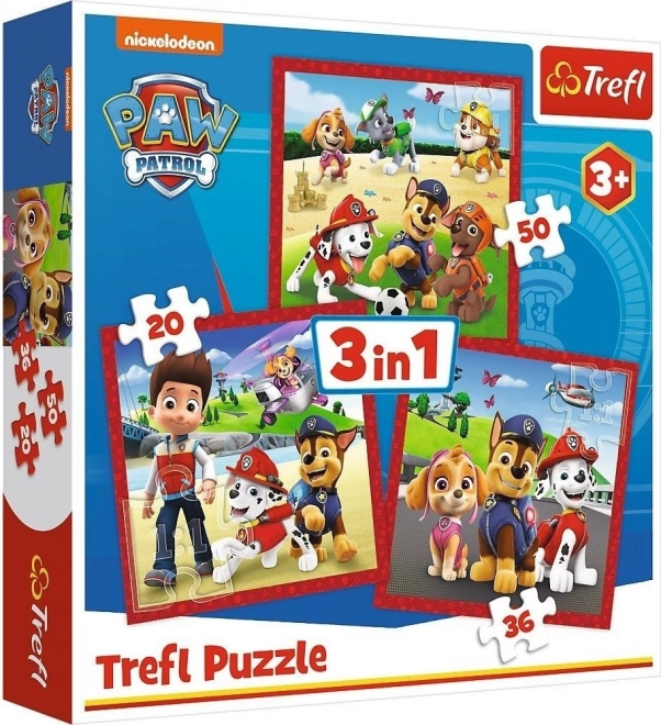Puzzle 3 en 1 PAW PATROL Chiots joyeux Trefl