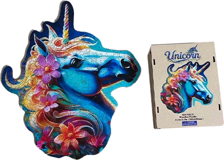 Puzzle en bois pour enfants motif licorne - 1 pièce