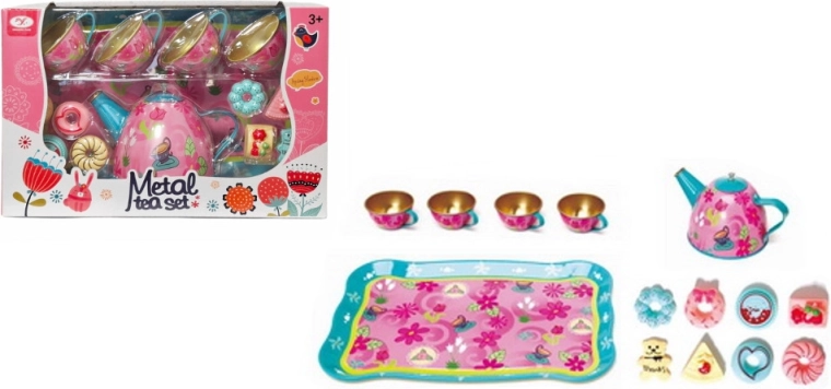 Ensemble de batterie de cuisine en métal avec motif floral