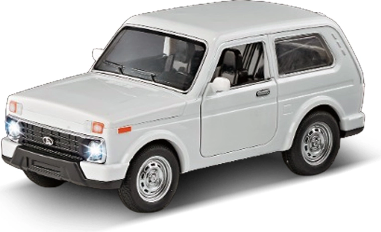 Petite voiture blanche à friction avec lumière et son