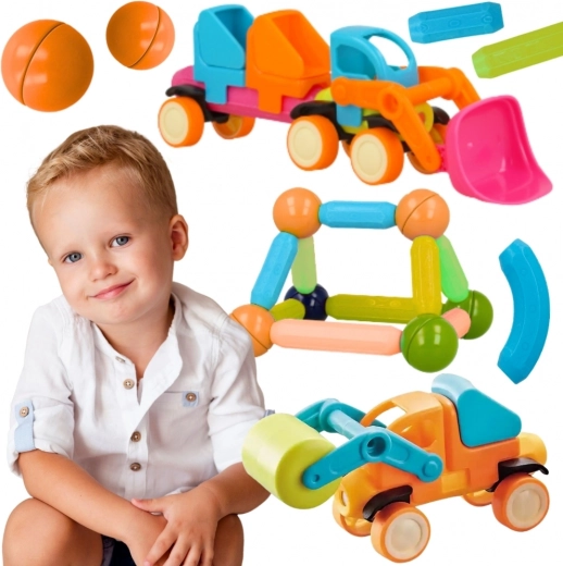 Woopie – jeu de construction magnétique – véhicules, 52 pièces